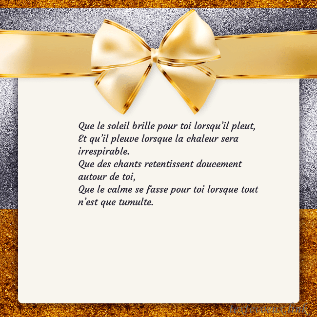 Cartes de vœux avec un grand ruban d'or