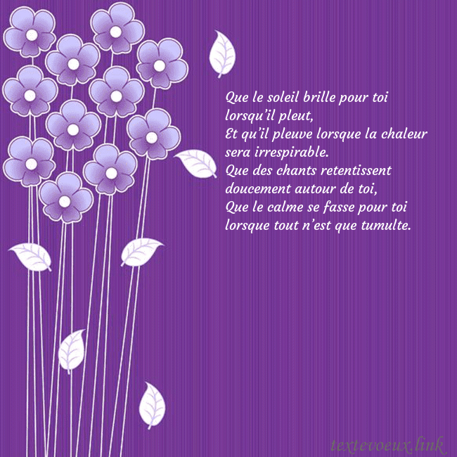 Carte de vœux avec des fleurs violettes