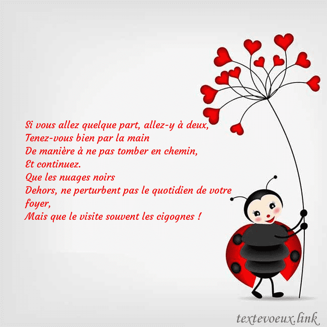 Carte de vœux avec coccinelle Si vous allez quelque part, allez-y à deux,
Tenez- Carte de vœux avec coccinelle