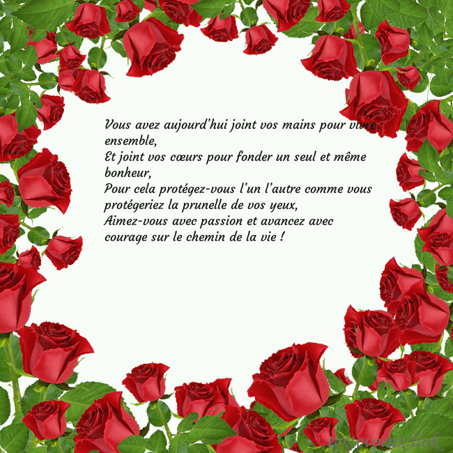 Cartes de vœux avec beaucoup de roses Vous avez aujourd’hui joint vos mains pour vivre e Cartes de vœux avec beaucoup de roses
