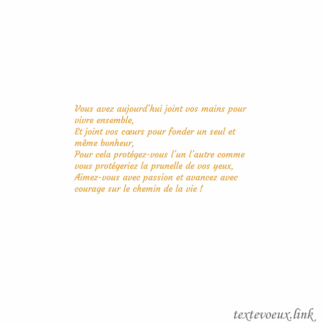 E-Carte avec coeur doré animé Vous avez aujourd’hui joint vos mains pour vivre e E-Carte avec coeur doré animé