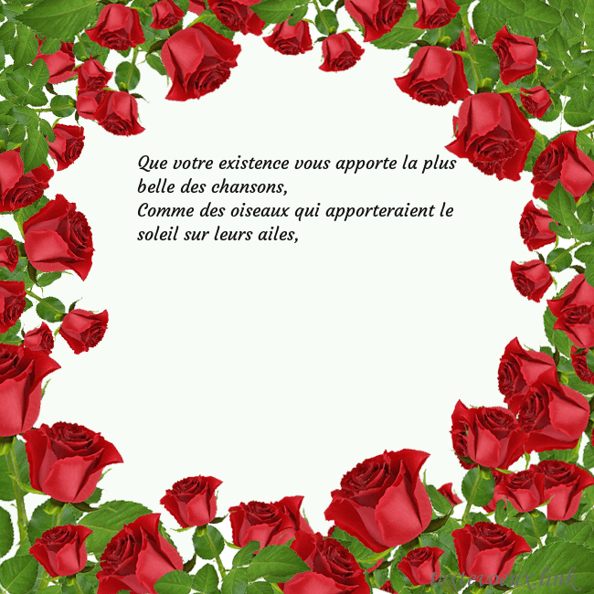 Cartes de vœux avec beaucoup de roses Que votre existence vous apporte la plus belle des Cartes de vœux avec beaucoup de roses