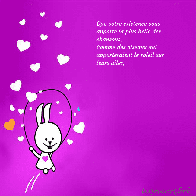 Carte de voeux avec un drôle de lapin Que votre existence vous apporte la plus belle des Carte de voeux avec un drôle de lapin
