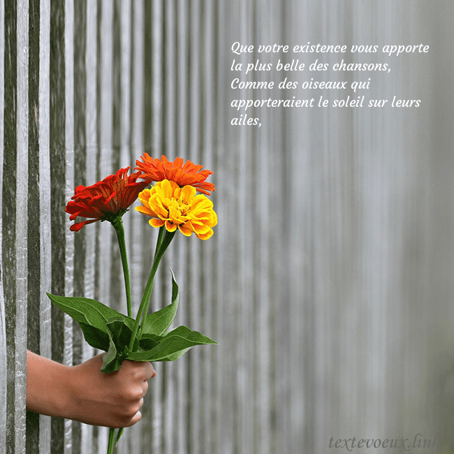 Carte électronique avec un bouquet de fleurs Que votre existence vous apporte la plus belle des Carte électronique avec un bouquet de fleurs