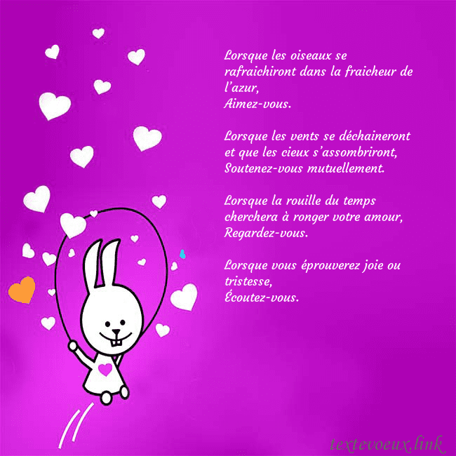 Carte de voeux avec un drôle de lapin Lorsque les oiseaux se rafraichiront dans la fraic Carte de voeux avec un drôle de lapin