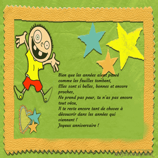 Une carte de voeux amusante avec une image clipart et un drôle de garçon