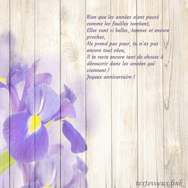 Carte d'anniversaire avec des iris