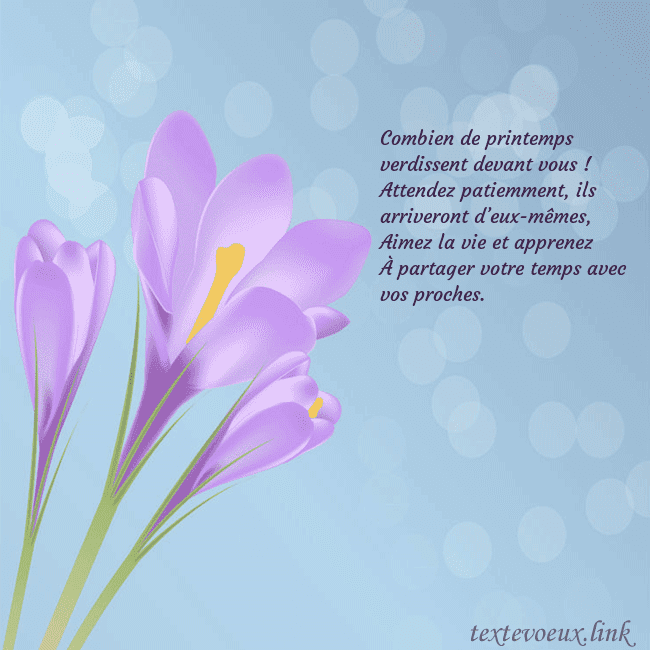 Cartes de vœux avec crocus Combien de printemps verdissent devant vous !
Atte Cartes de vœux avec crocus