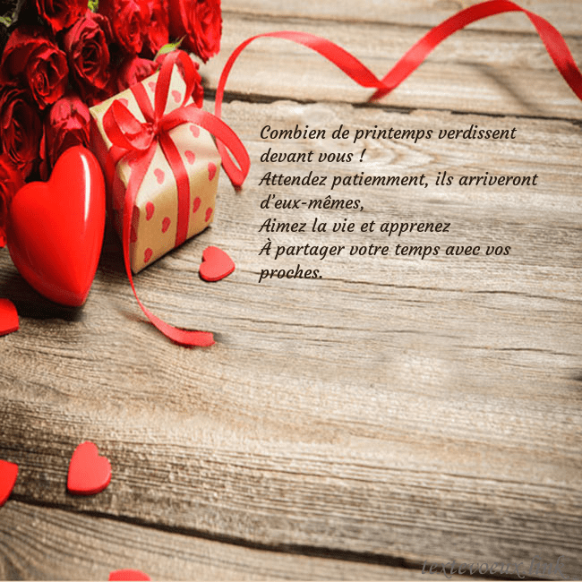 Carte de vœux avec coeur rouge et cadeau Combien de printemps verdissent devant vous !
Atte Carte de vœux avec coeur rouge et cadeau