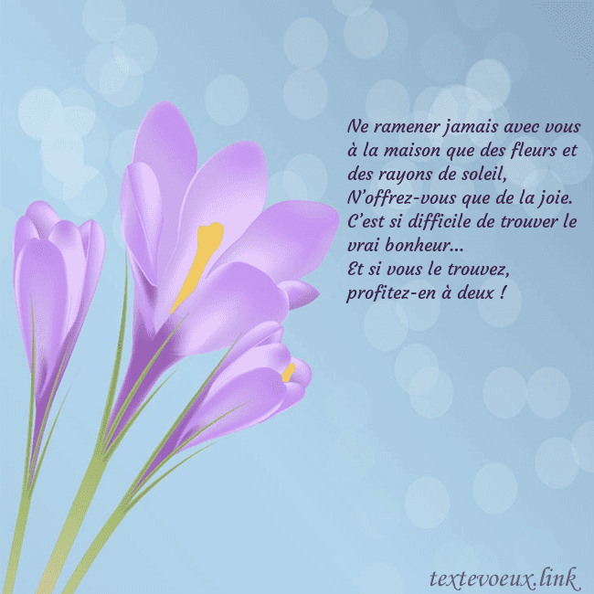 Cartes de vœux avec crocus Ne ramener jamais avec vous à la maison que des fl Cartes de vœux avec crocus