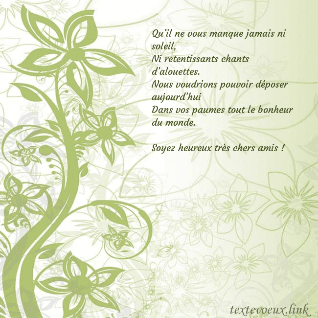 Carte de voeux avec des fleurs peintes en vert Qu’il ne vous manque jamais ni soleil,
Ni retentis Carte de voeux avec des fleurs peintes en vert