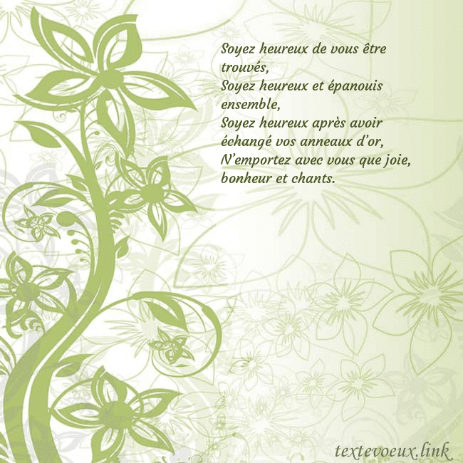 Carte de voeux avec des fleurs peintes en vert Soyez heureux de vous être trouvés,
Soyez heureux Carte de voeux avec des fleurs peintes en vert