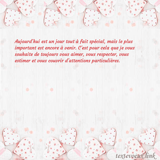 Carte de vœux avec coeurs blancs Aujourd’hui est un jour tout à fait spécial, mais Carte de vœux avec coeurs blancs