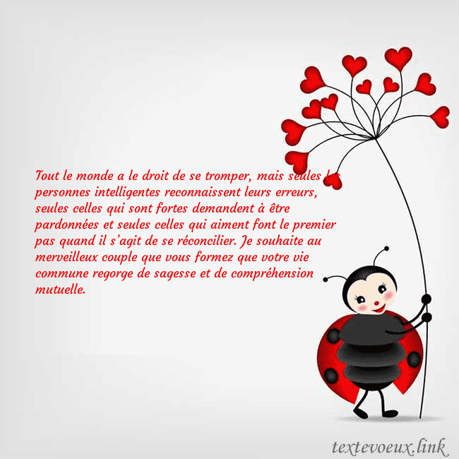 Carte de vœux avec coccinelle Tout le monde a le droit de se tromper, mais seule Carte de vœux avec coccinelle