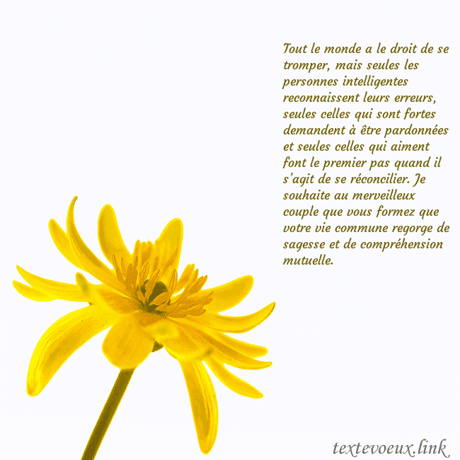Carte de voeux avec fleur jaune