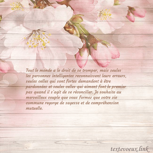 Carte de voeux avec des fleurs de pommier Tout le monde a le droit de se tromper, mais seule Carte de voeux avec des fleurs de pommier