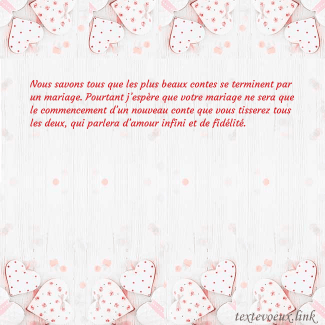 Carte de vœux avec coeurs blancs Nous savons tous que les plus beaux contes se term Carte de vœux avec coeurs blancs