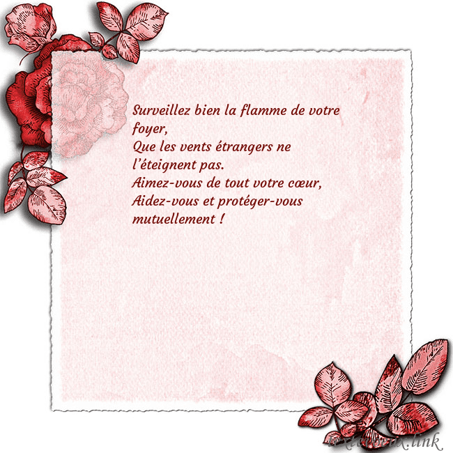 Carte de voeux avec des roses dans les coins Surveillez bien la flamme de votre foyer,
Que les Carte de voeux avec des roses dans les coins