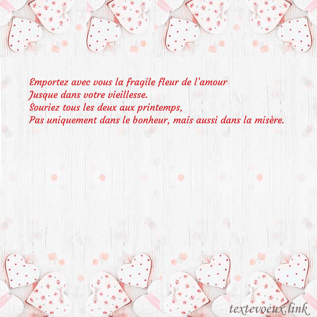 Carte de vœux avec coeurs blancs Emportez avec vous la fragile fleur de l’amour
Ju Carte de vœux avec coeurs blancs