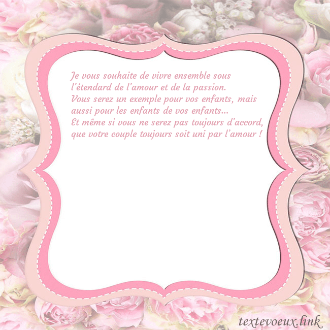 Carte de voeux - cadre rose Je vous souhaite de vivre ensemble sous l’étendard Carte de voeux - cadre rose