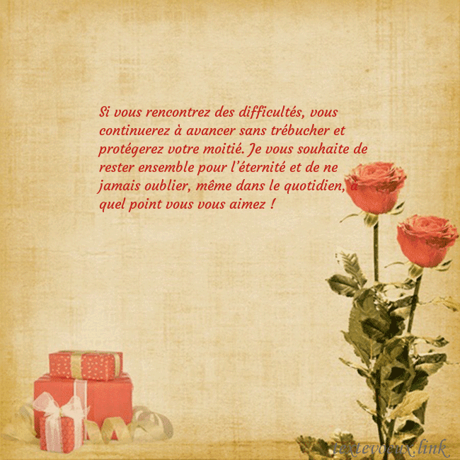 Carte de vœux avec roses et cadeaux Si vous rencontrez des difficultés, vous continuer Carte de vœux avec roses et cadeaux