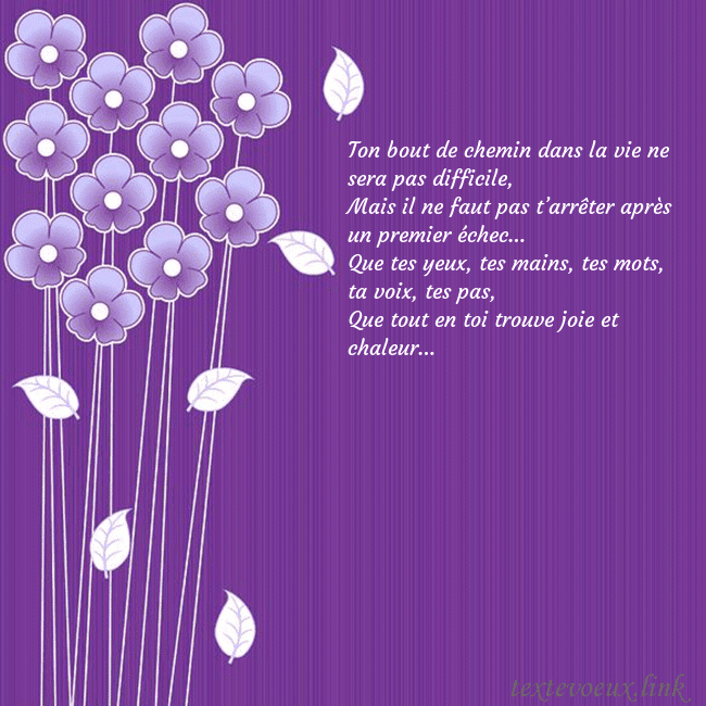 Carte de vœux avec des fleurs violettes