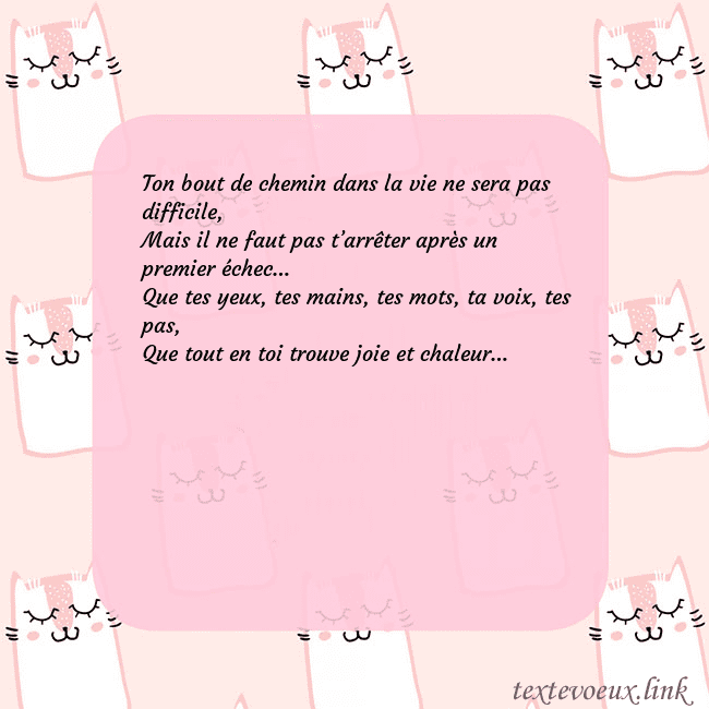 Carte de voeux rose avec des chats drôles