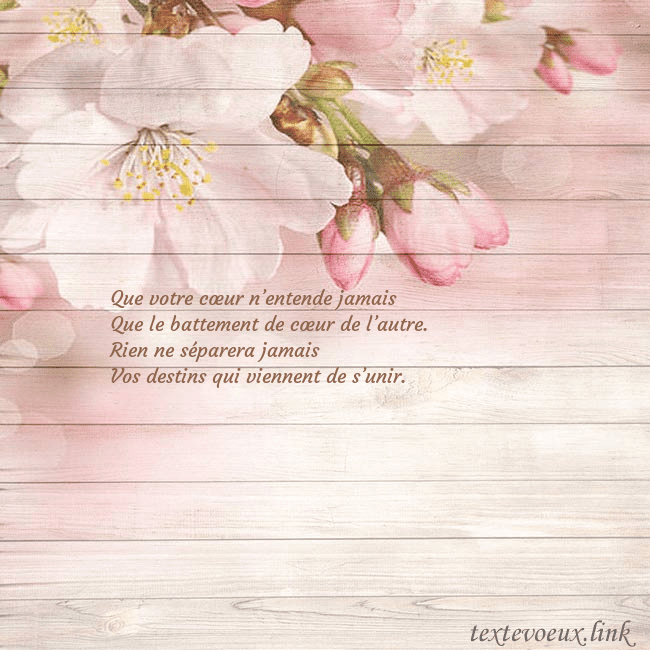 Carte de voeux avec des fleurs de pommier Que votre cœur n’entende jamais
Que le battement Carte de voeux avec des fleurs de pommier