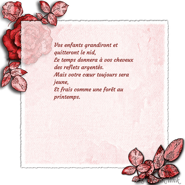 Carte de voeux avec des roses dans les coins Vos enfants grandiront et quitteront le nid,
Le te Carte de voeux avec des roses dans les coins