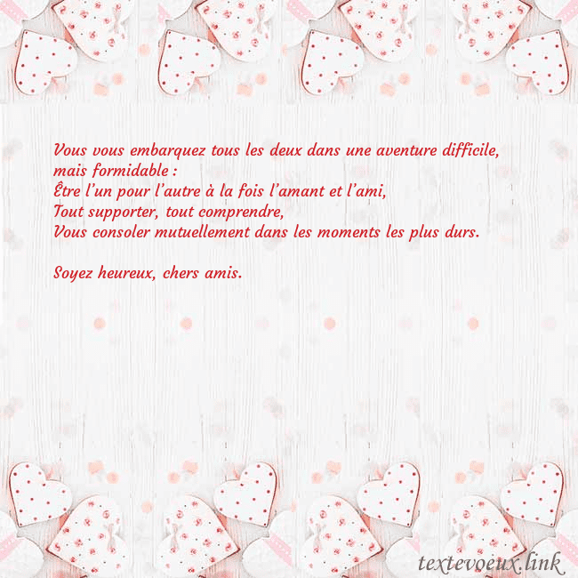 Carte de vœux avec coeurs blancs Vous vous embarquez tous les deux dans une aventur Carte de vœux avec coeurs blancs
