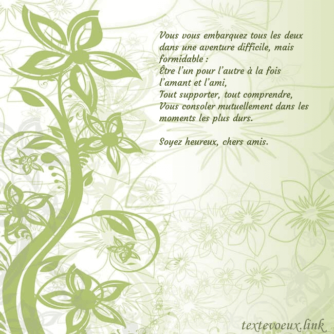 Carte de voeux avec des fleurs peintes en vert Vous vous embarquez tous les deux dans une aventur Carte de voeux avec des fleurs peintes en vert