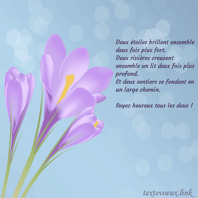 Cartes de vœux avec crocus Deux étoiles brillent ensemble deux fois plus fort Cartes de vœux avec crocus