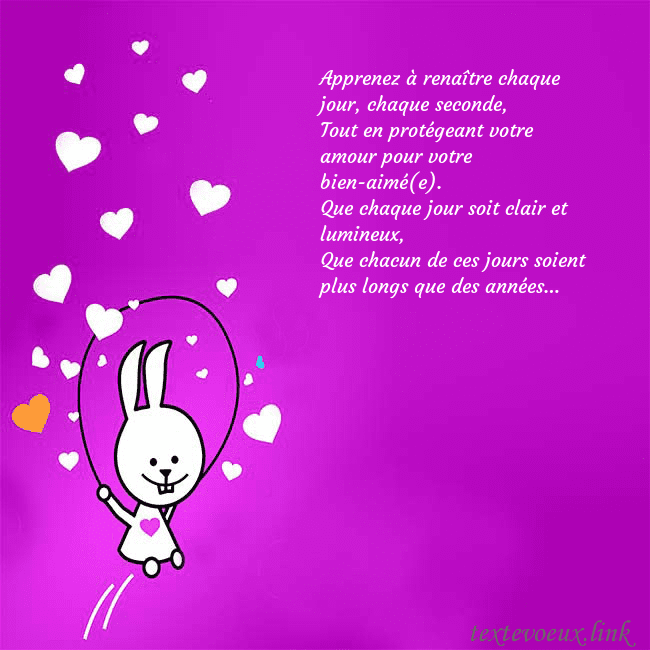 Carte de voeux avec un drôle de lapin Apprenez à renaître chaque jour, chaque seconde,
T Carte de voeux avec un drôle de lapin