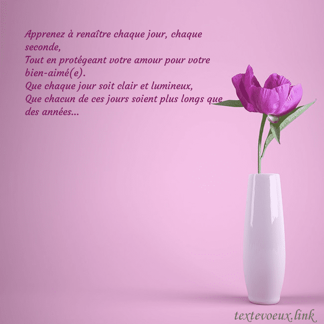 Carte postale électronique avec une pivoine dans un vase Apprenez à renaître chaque jour, chaque seconde,
T Carte postale électronique avec une pivoine dans un vase