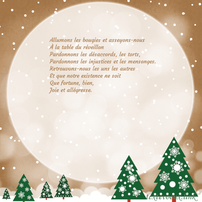 Carte de Noël avec une grande lune Allumons les bougies et asseyons-nous
À la table d Carte de Noël avec une grande lune