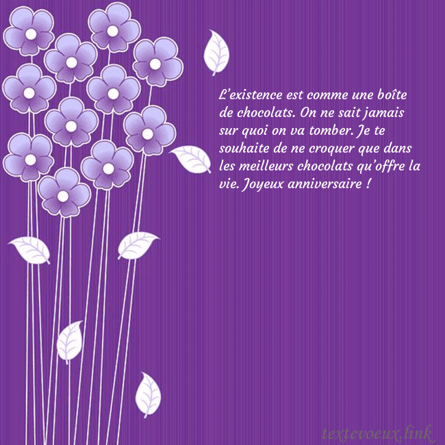 Carte de vœux avec des fleurs violettes