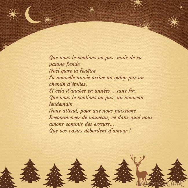 Carte postale marron avec étoiles et lune