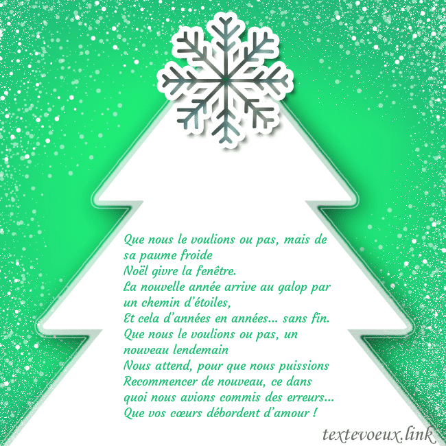 Carte postale avec un grand sapin de Noël blanc sur fond vert Que nous le voulions ou pas, mais de sa paume froi Carte postale avec un grand sapin de Noël blanc sur fond vert