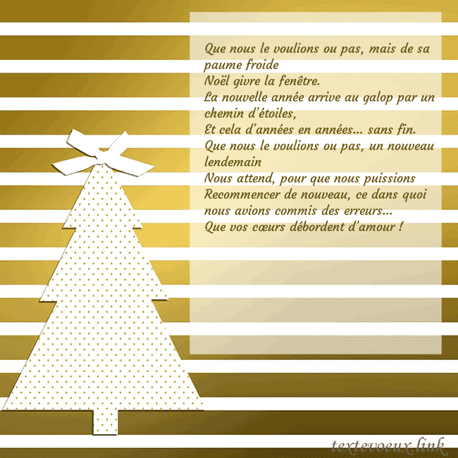 Carte postale étincelante d'or avec sapin de Noël Que nous le voulions ou pas, mais de sa paume froi Carte postale étincelante d'or avec sapin de Noël