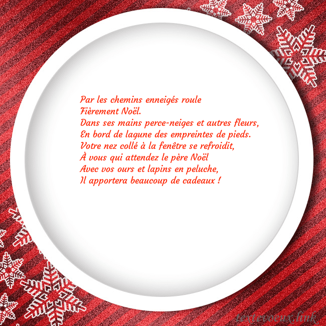 Carte de vœux avec un cadre rouge Par les chemins enneigés roule
Fièrement Noël.
Dan Carte de vœux avec un cadre rouge