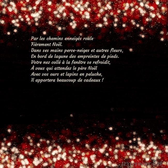 Carte postale animée clignotante noir et rouge Par les chemins enneigés roule
Fièrement Noël.
Dan Carte postale animée clignotante noir et rouge