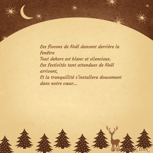 Carte postale marron avec étoiles et lune Les flocons de Noël dansent derrière la fenêtre
To Carte postale marron avec étoiles et lune