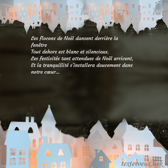 Carte postale du Nouvel An avec une ville rayonnante Les flocons de Noël dansent derrière la fenêtre
To Carte postale du Nouvel An avec une ville rayonnante