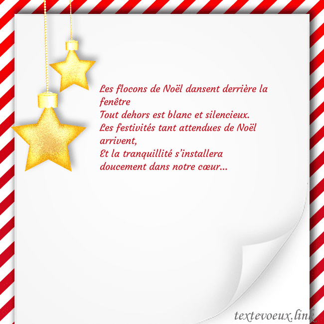Carte de Noël avec des étoiles d'or Les flocons de Noël dansent derrière la fenêtre
To Carte de Noël avec des étoiles d'or