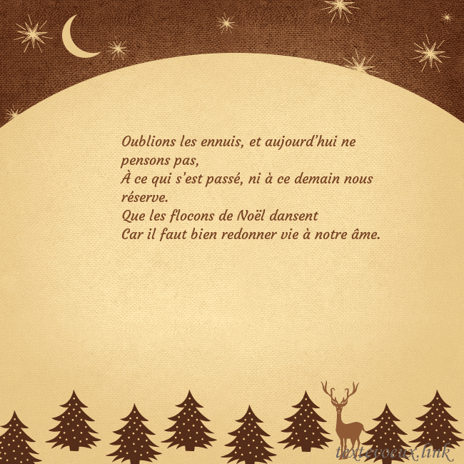 Carte postale marron avec étoiles et lune Oublions les ennuis, et aujourd’hui ne pensons pas Carte postale marron avec étoiles et lune