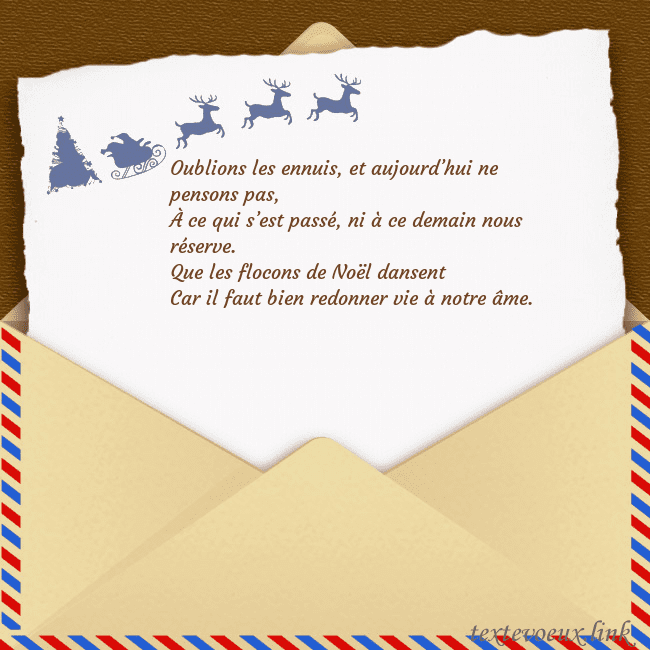 Carte postale avec enveloppe et cerf Oublions les ennuis, et aujourd’hui ne pensons pas Carte postale avec enveloppe et cerf