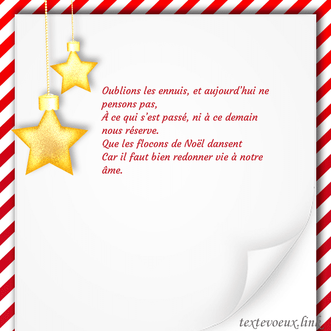 Carte de Noël avec des étoiles d'or Oublions les ennuis, et aujourd’hui ne pensons pas Carte de Noël avec des étoiles d'or