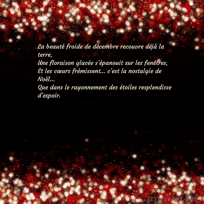 Carte postale animée clignotante noir et rouge La beauté froide de décembre recouvre déjà la terr Carte postale animée clignotante noir et rouge