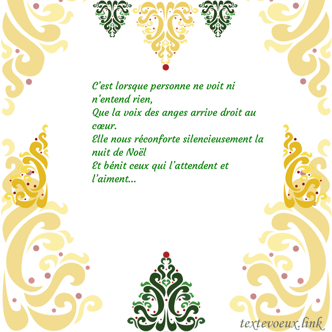 Carte de vœux avec des décorations de Noël C’est lorsque personne ne voit ni n’entend rien,
Q Carte de vœux avec des décorations de Noël