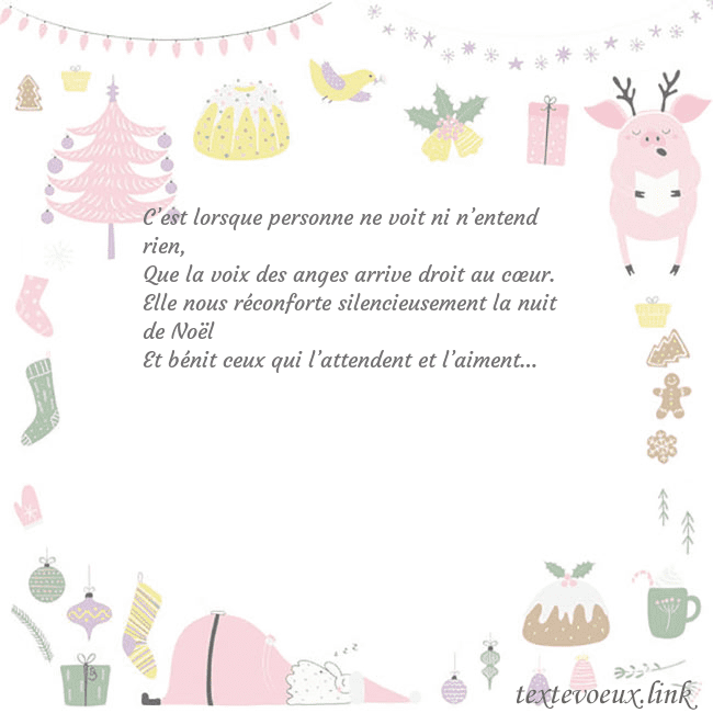 Carte postale du nouvel an avec un cochon C’est lorsque personne ne voit ni n’entend rien,
Q Carte postale du nouvel an avec un cochon